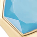 Deco Blue Agate Signet Ring in Yellow Gold Vermeil
