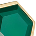 Large Deco Green Agate Ring in Yellow Gold Vermeil