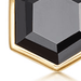 Gold Deco Black Spinel Pendant Necklace