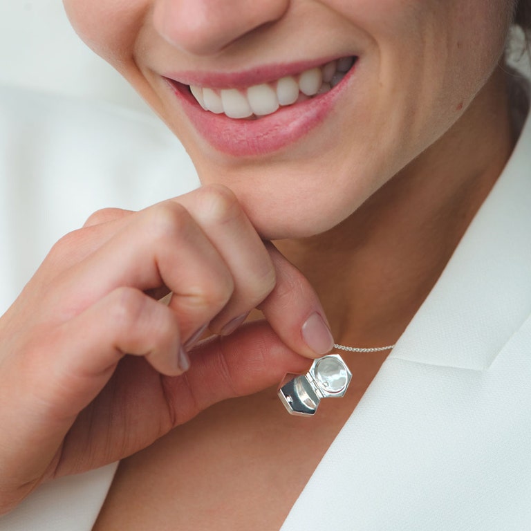 photo locket necklace in sterling silver