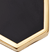 Gold Deco Black Spinel Slice Locket Necklace