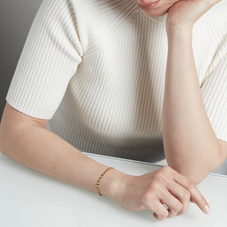Deco Black Spinel Detail Bracelet in Yellow Gold Vermeil  | Yellow Gold Vermeil | Astley Clarke London