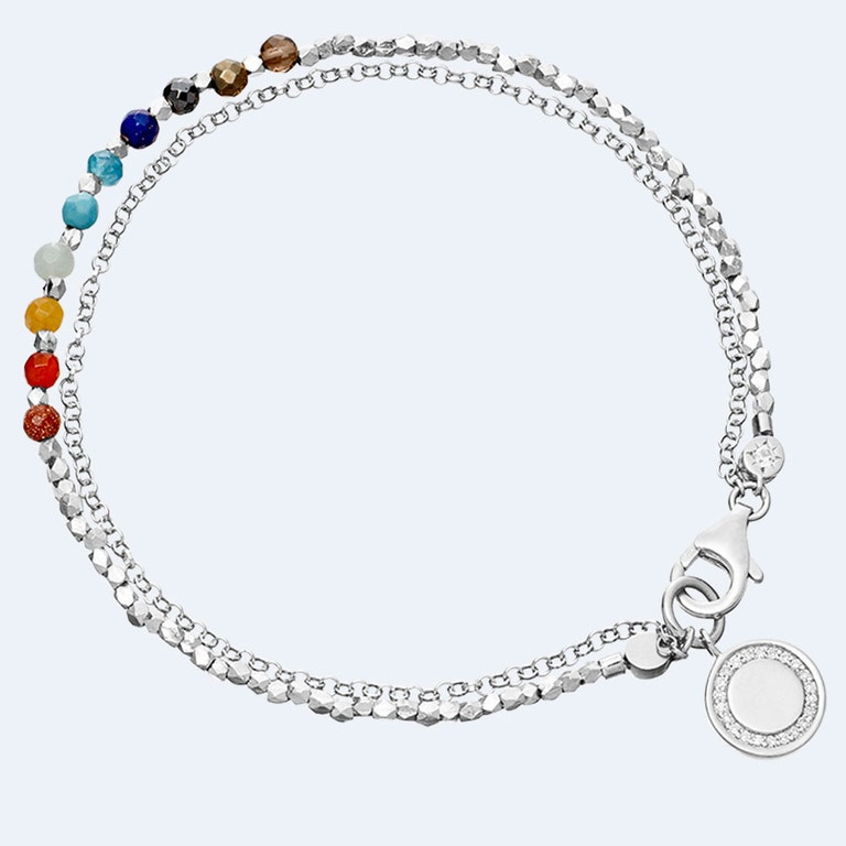 Rainbow Cosmos Biography Bracelet in Sterling Silver 