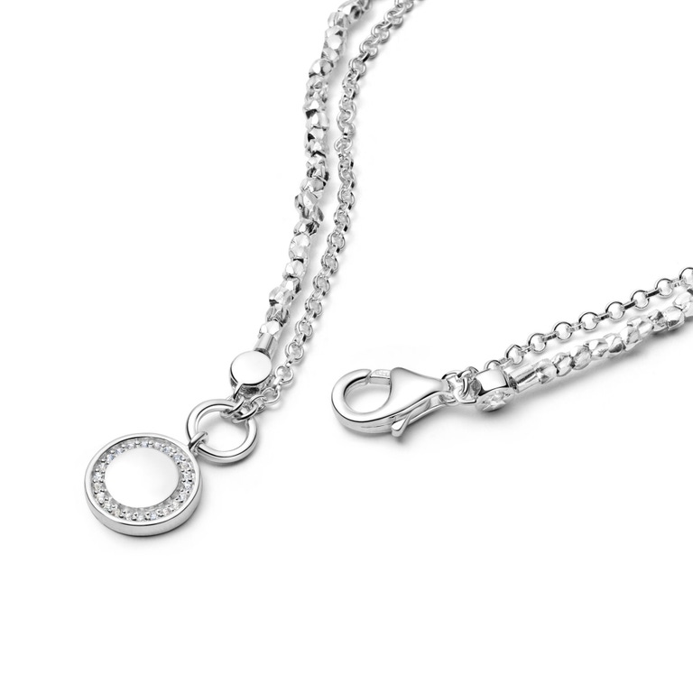 sterling silver bracelet with engravable charm