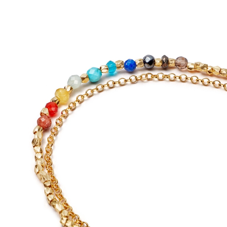 gold gemstone bracelet with labradorite, lapis, apatite, turquoise, moonstone, red agate