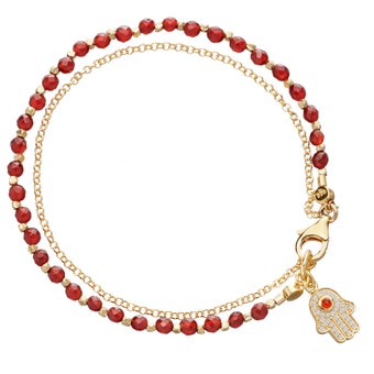 Agate Hamsa Biography Bracelet