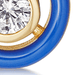 Gold Cirque Enamel Halo Stud Earrings