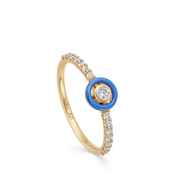 Circulus Enamel Halo Ring in Yellow Gold Vermeil