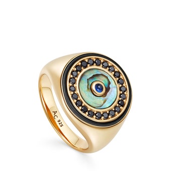 Circulus Abalone Ring in Yellow Gold Vermeil | Astley Clarke