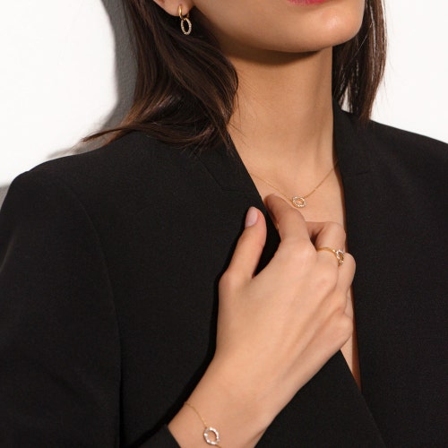 Solid Gold Halo Diamond Bracelet