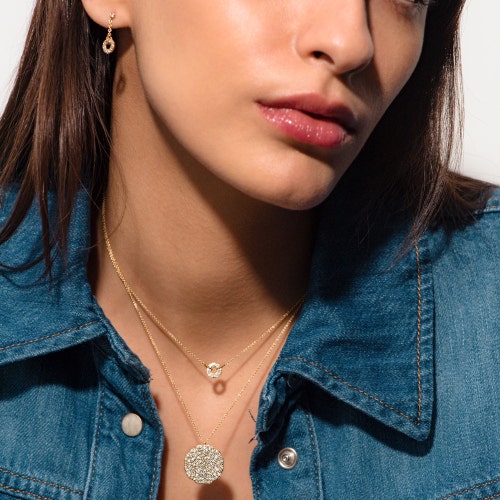 Solid Gold Asteri Diamond Chain Drop Earrings