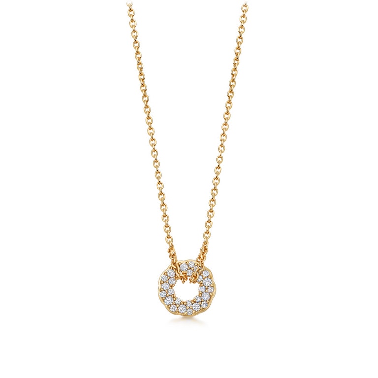 Solid Gold Natural Diamond Asteri Pendant Necklace