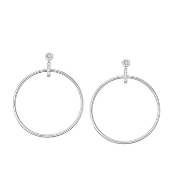 Silver Polaris Front Facing Hoop Earrings