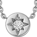 Silver Polaris White Sapphire Star Set Pendant Necklace