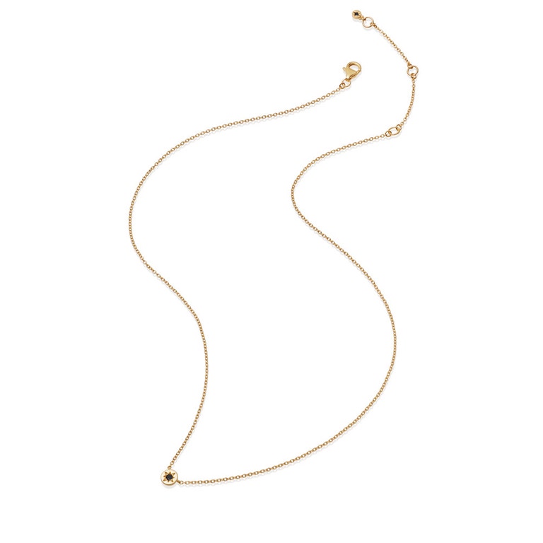 Gold Polaris Black Spinel Star Set Pendant Necklace
