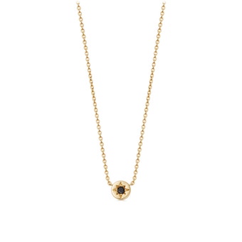 Gold Polaris Black Spinel Star Set Pendant Necklace