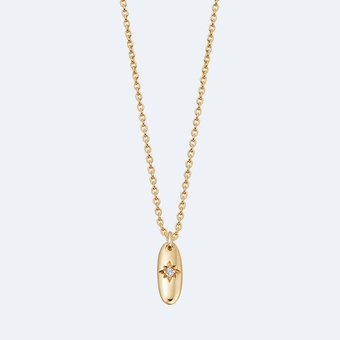 Polaris Star Set Oval Pendant in Yellow Gold Vermeil