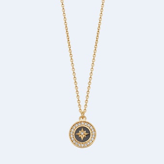 Polaris Black Onyx Pendant Necklace in Yellow Gold Vermeil-One Size