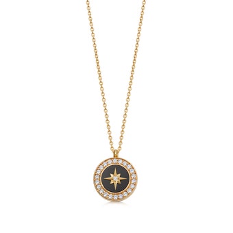 Polaris Black Onyx Locket Necklace in Yellow Gold Vermeil