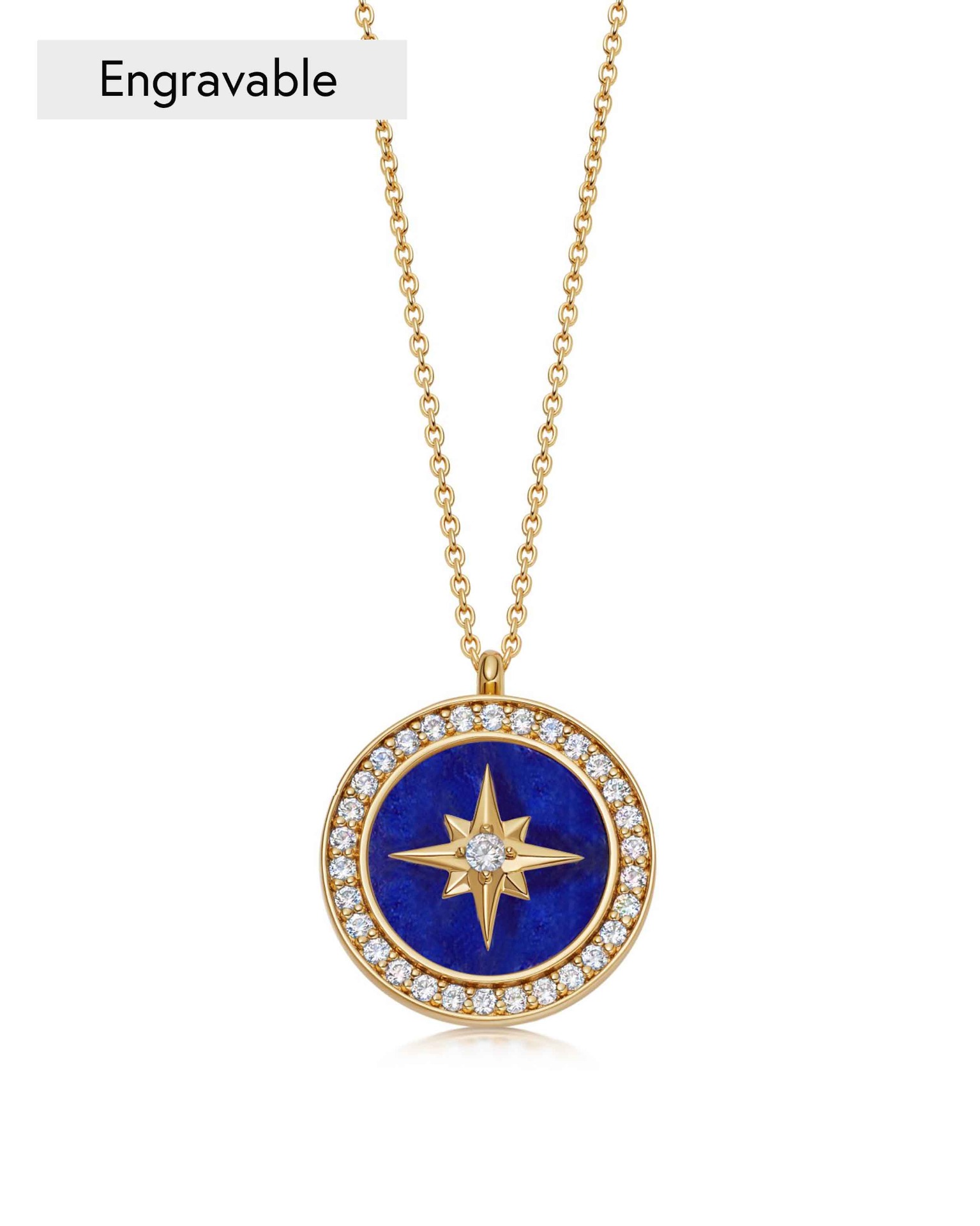 Gold Large Polaris Malachite Locket Necklace | Astley Clarke