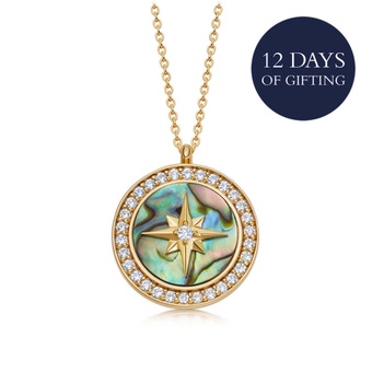 Gold Large Polaris Abalone Locket Necklace