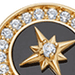 Gold Polaris Black Onyx Compass Bracelet 
