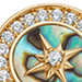 Gold Polaris Abalone Compass Bracelet 