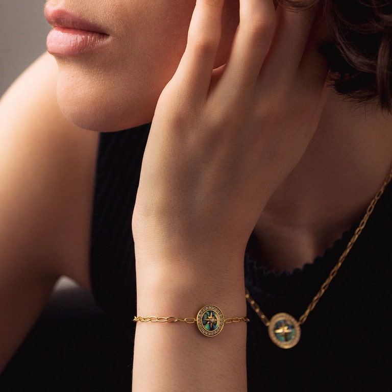 Polaris Abalone Compass Bracelet in Yellow Gold Vermeil | Yellow Gold Vermeil | Astley Clarke London
