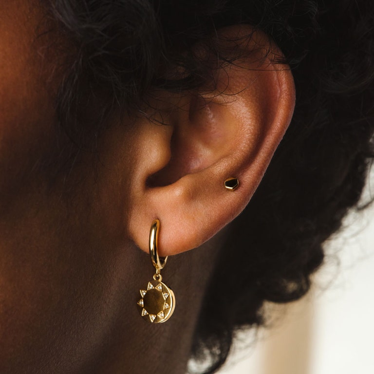 Gold Theirworld Huggie Earrings