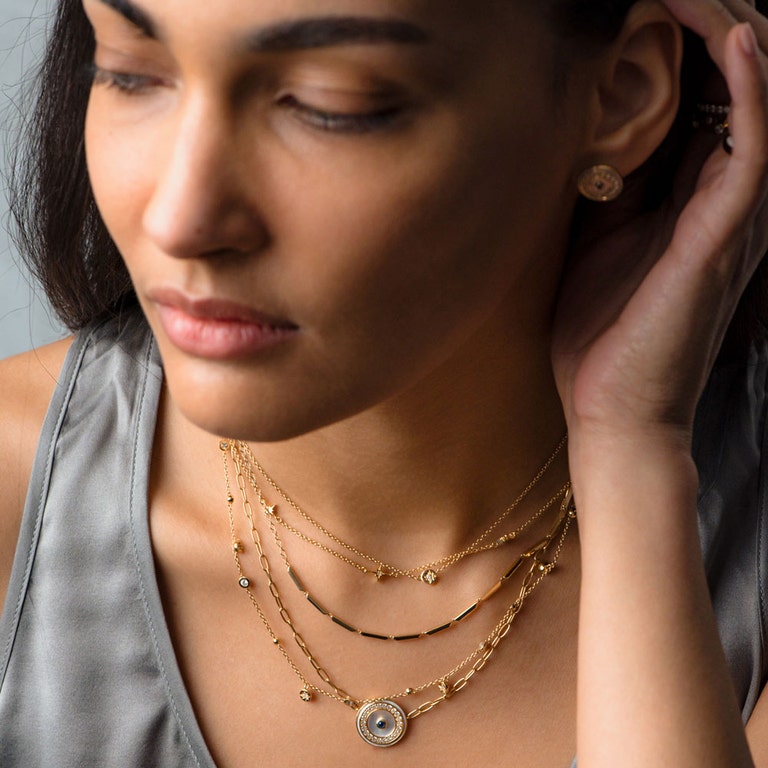 Gold Circulus Mother of Pearl Necklace