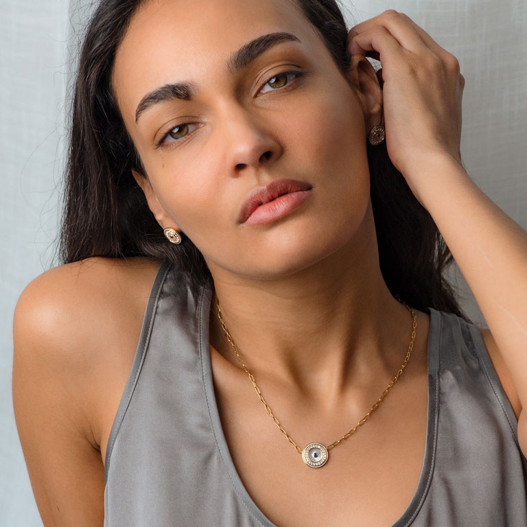 Gold Circulus Mother of Pearl Necklace
