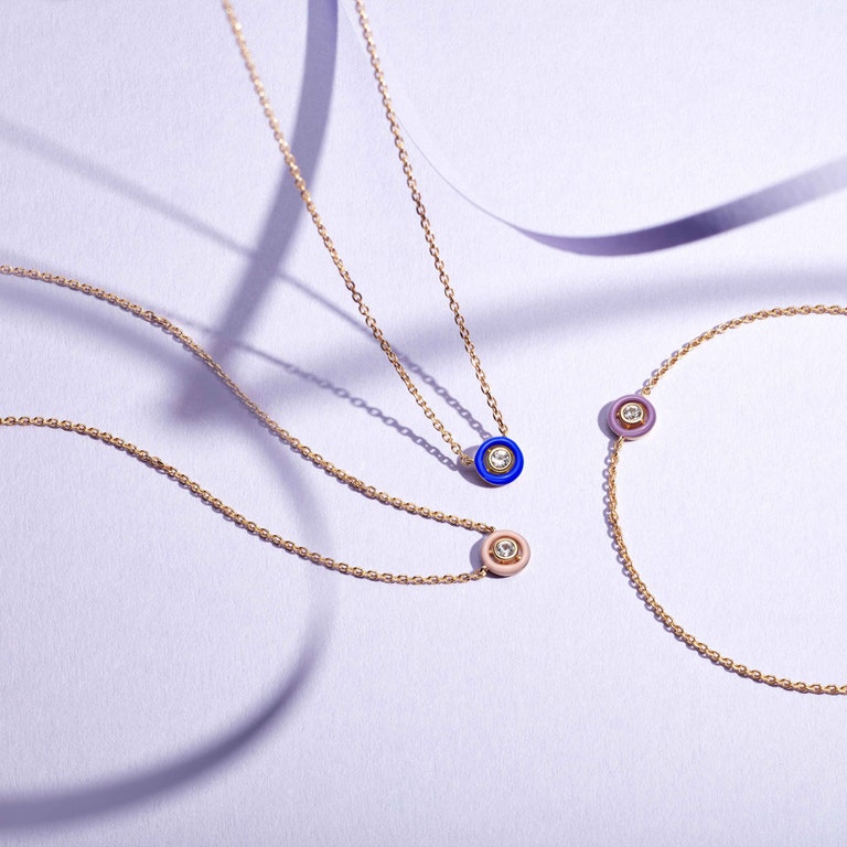 Cirque Necklace Blue Enamel | 18 Ct Yellow Gold Vermeil