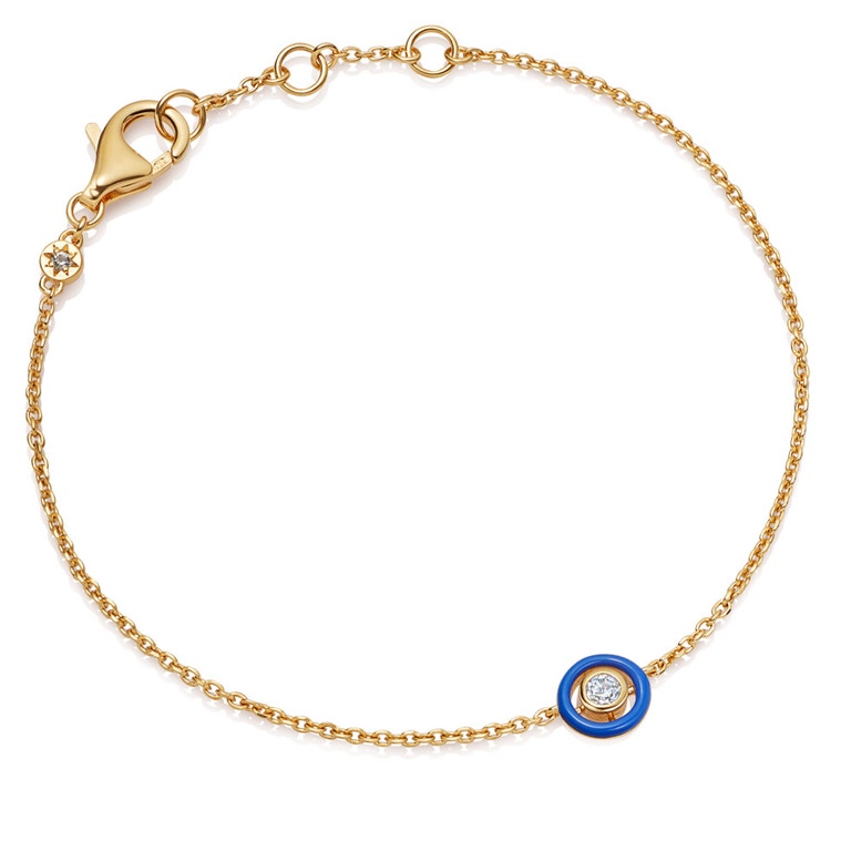 Cirque Bracelet Blue Enamel Gold