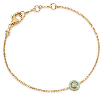 Cirque Bracelet Green Enamel | 18 Ct Yellow Gold Vermeil