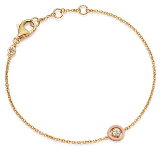 Cirque Bracelet Pink Enamel in Gold 