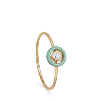 Cirque Ring Green Enamel | 18 Ct Yellow Gold Vermeil