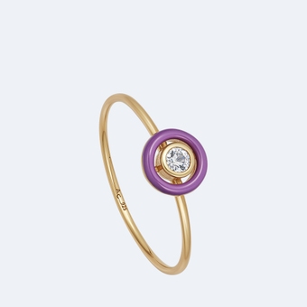 Cirque Ring Purple Enamel | 18 Ct Yellow Gold Vermeil