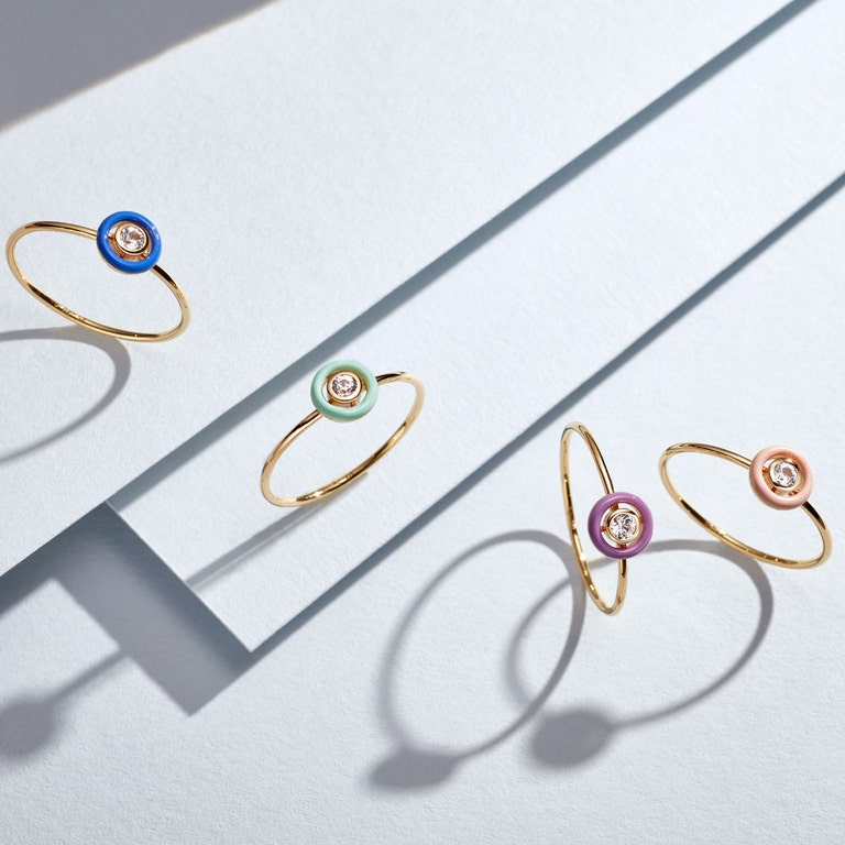 Cirque Ring Purple Enamel | 18 Ct Yellow Gold Vermeil