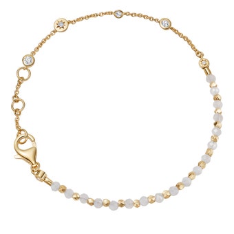 North Star and Mini Biography Rainbow Moonstone Bracelet 
