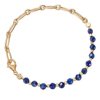 Orbit and Biography Lapis Bracelet Gold