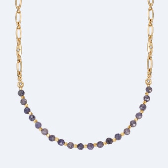 Orbit and Biography Iolite Star Set Necklace in Yellow Gold Vermeil