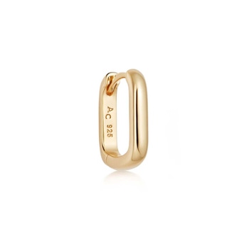 Single Small Oblong Huggie Hoop Earring - Yellow