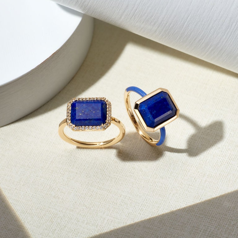 Ottima Lapis Slice Enamel Ring in Yellow Gold Vermeil | Astley Clarke