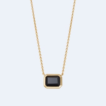 Emerald Slice Black Onyx Landscape Pendant-One Size