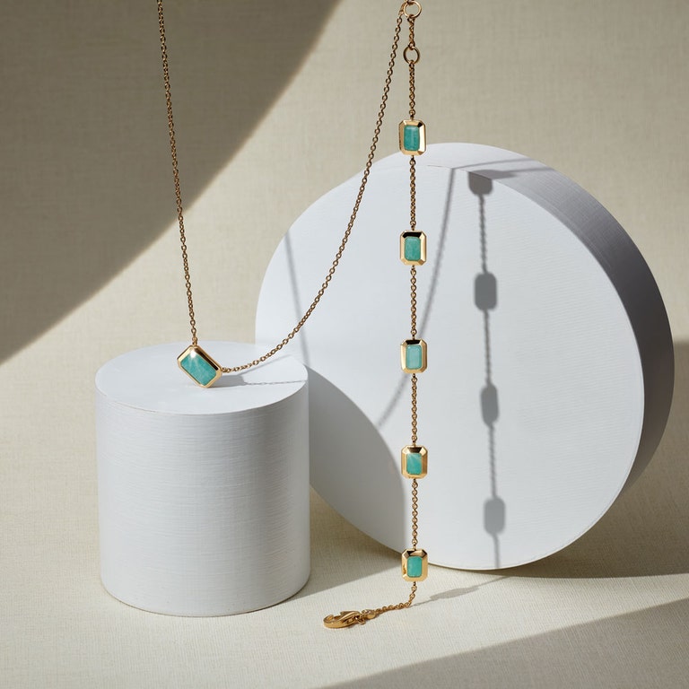 Ottima Amazonite Pendant in Yellow Gold Vermeil | Astley Clarke