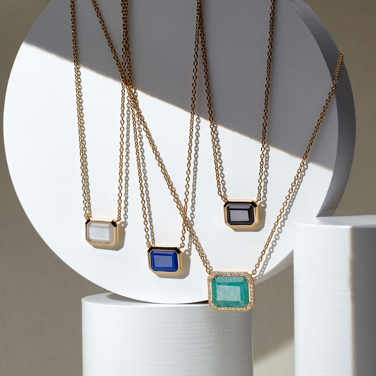 Ottima Black Onyx Pendant in Yellow Gold Vermeil | Astley Clarke