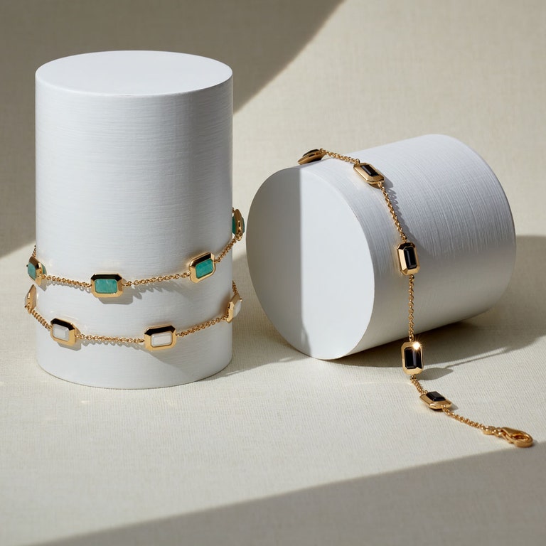 Ottima Mother of Pearl Tennis Bracelet in Yellow Gold Vermeil | Astley Clarke