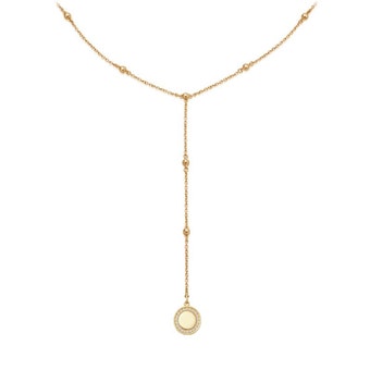 Cosmos Beaded Biography Lariat in Yellow Gold Vermeil