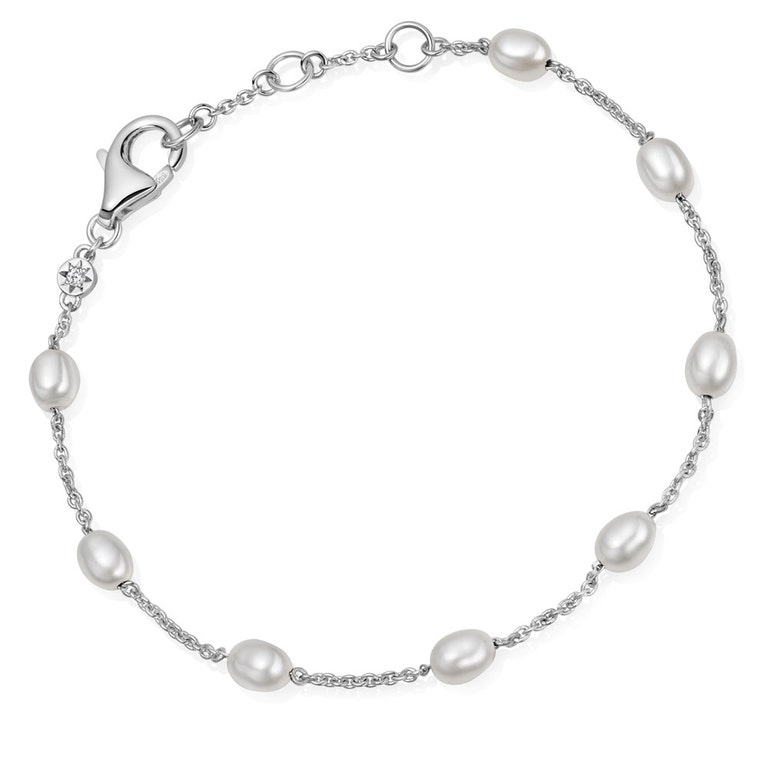 Pearl Biography Chain Bracelet in Sterling Silver | Astley Clarke