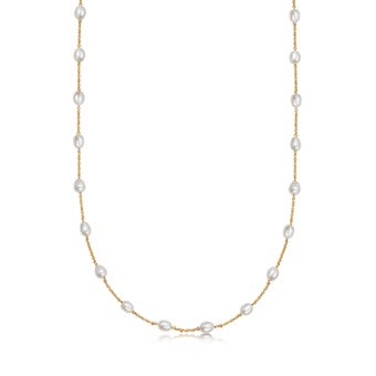 Pearl Biography Chain Necklace in Yellow Gold Vermieil | Astley Clarke